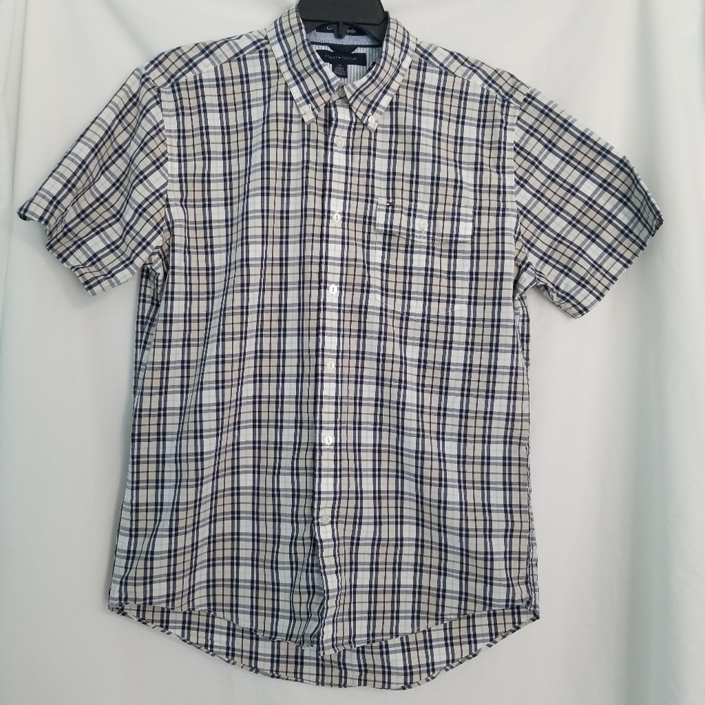 Tommy Hilfiger Plaid College Poplin Shirt Sz L